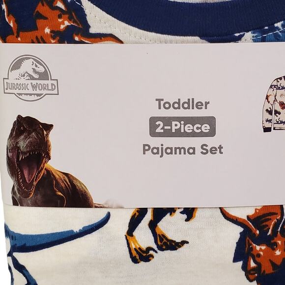Jurassic World Dinosaur Pajamas Toddler Pajamas 2 Piece Set Size 2T - Picture 2 of 9